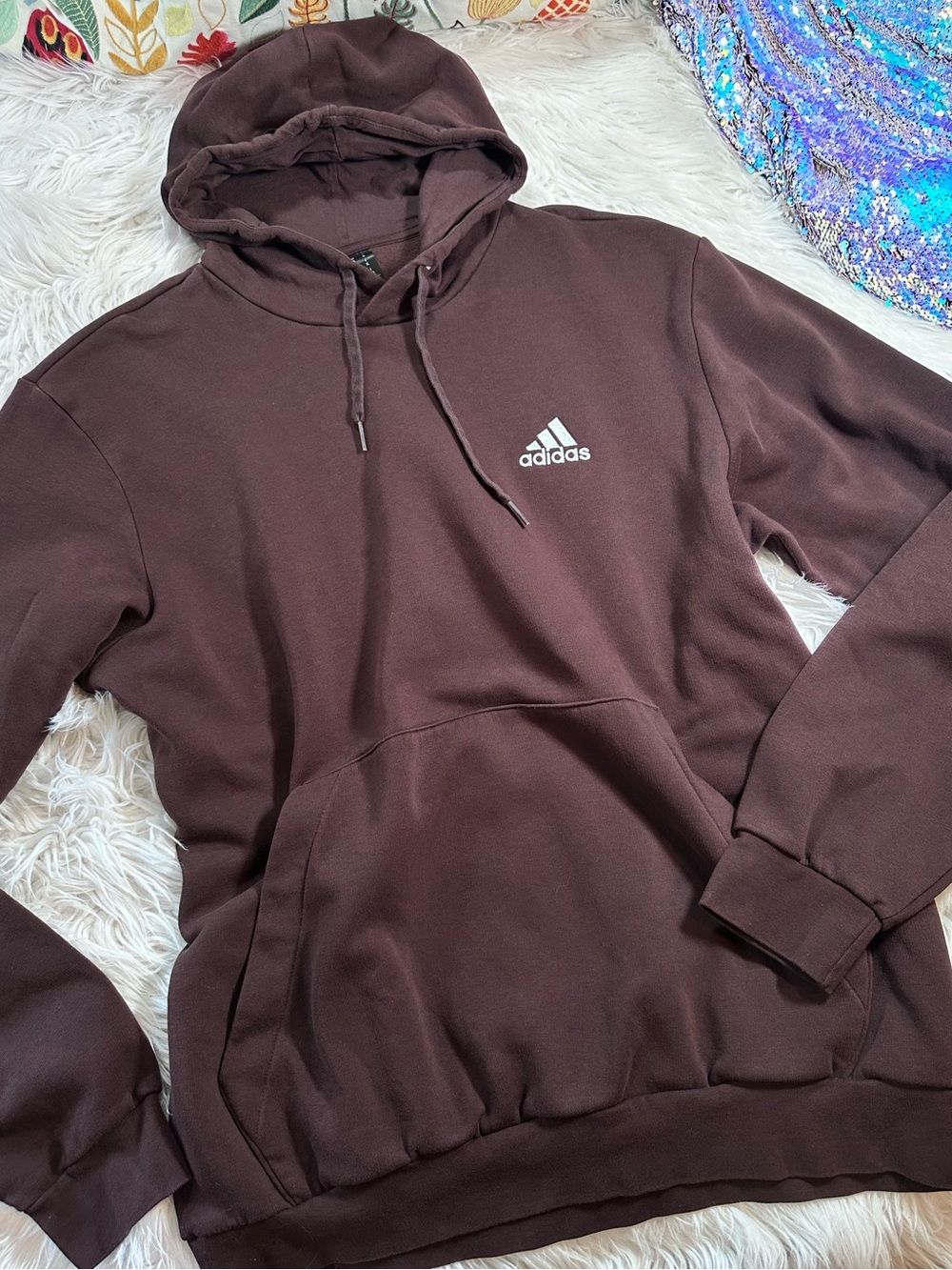 Adidas • Chocolate Brown Drawstring Hoodie